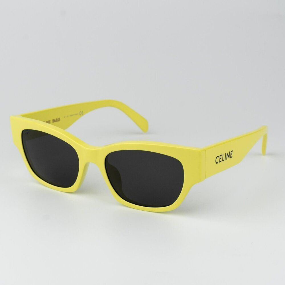 Celine MONOCHROMS Men Sunglasses Lime Green Grey Cat Eye CL40197U 93A BRAND NEW